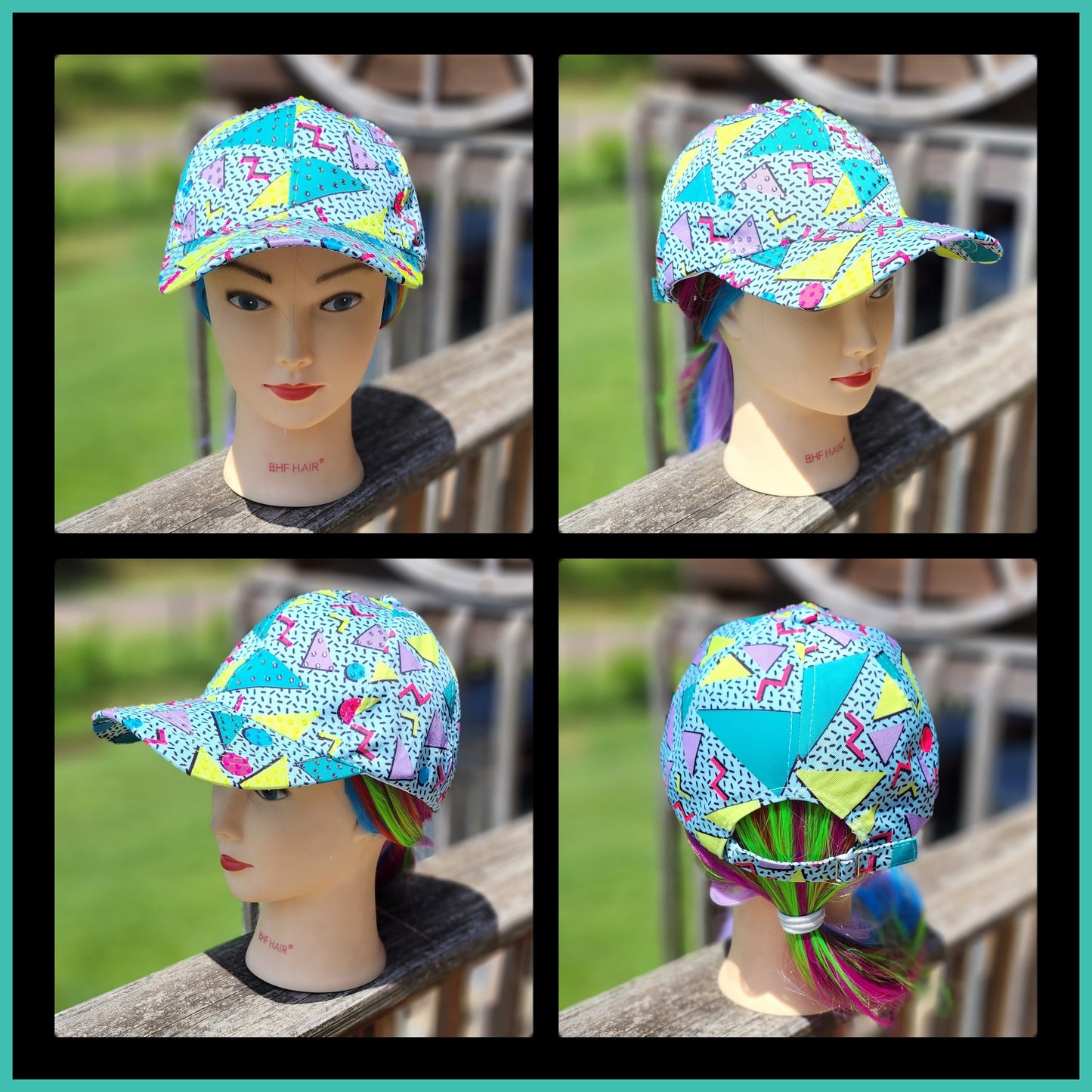 White & Multi Color Crazy BLING Hat