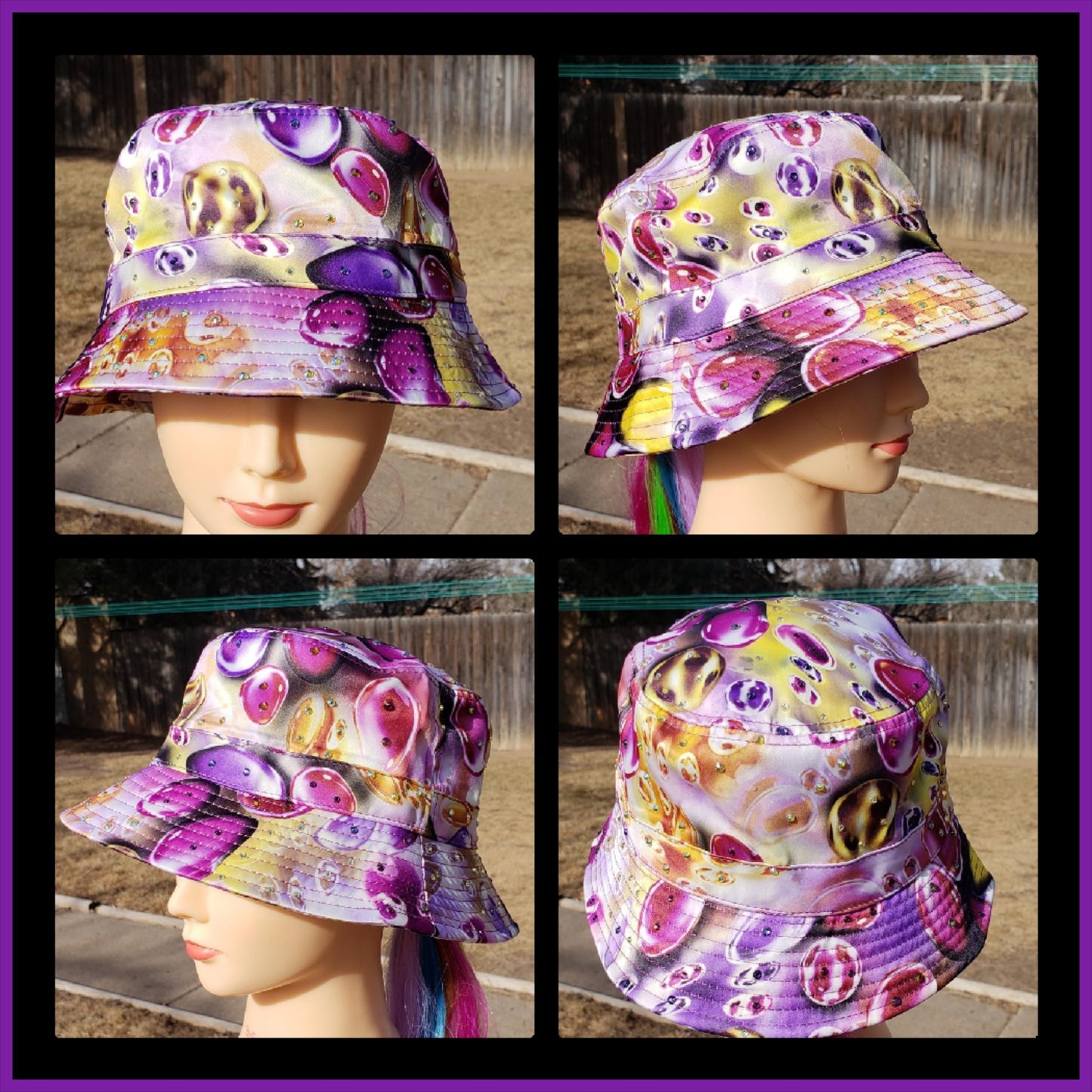 Purple Marbles BLING Bucket Hat