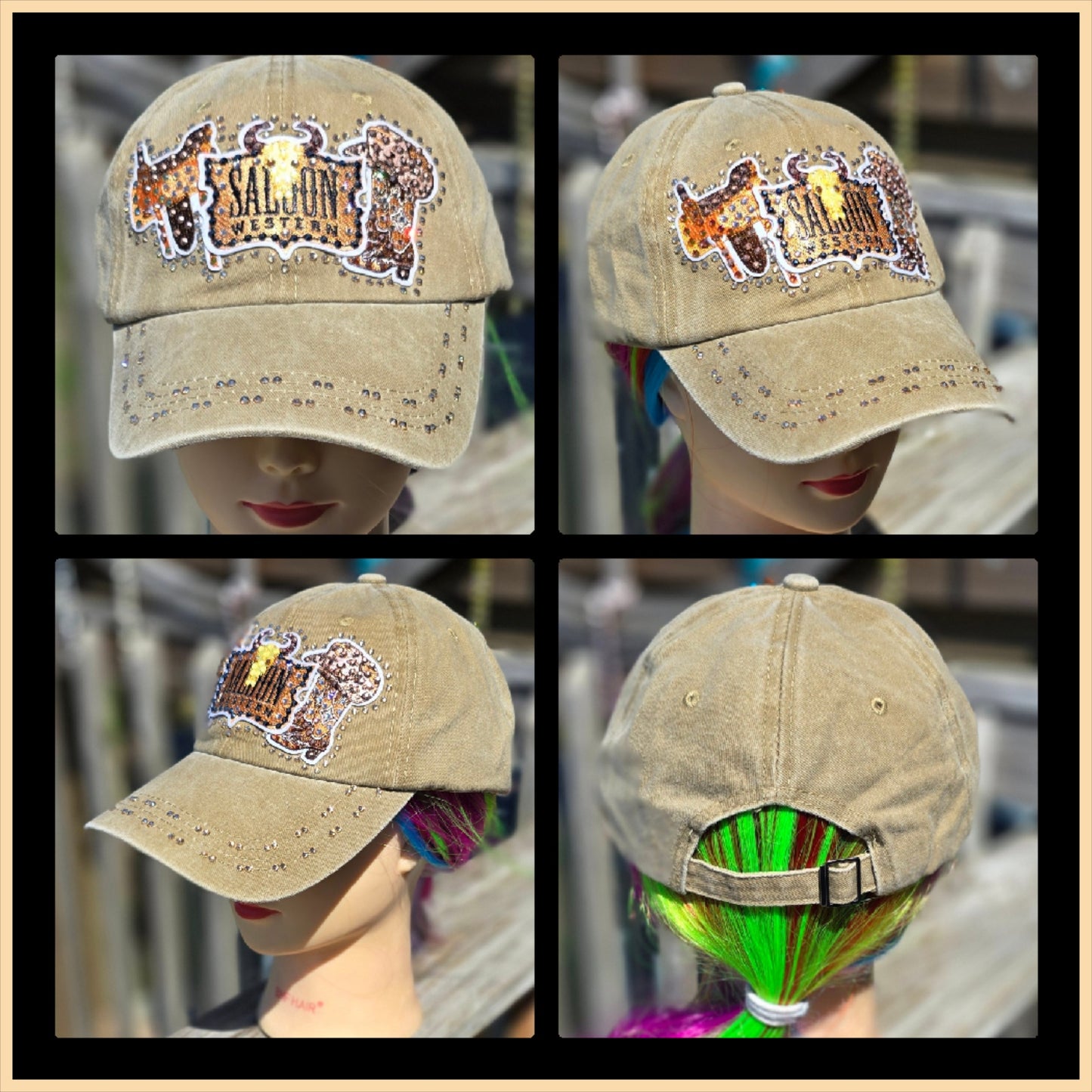 Tan Western Saloon BLING Hat