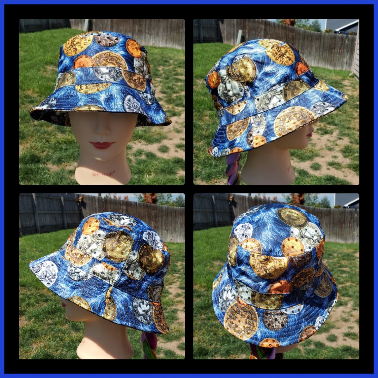 Blue Bitcoin BLING Bucket Hat