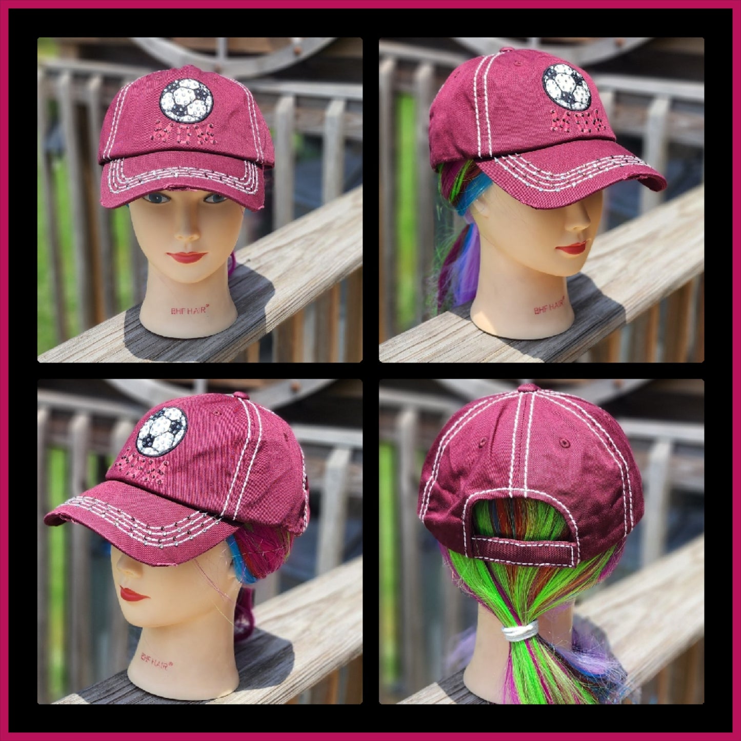 Burgundy Soccer Mom BLING Hat