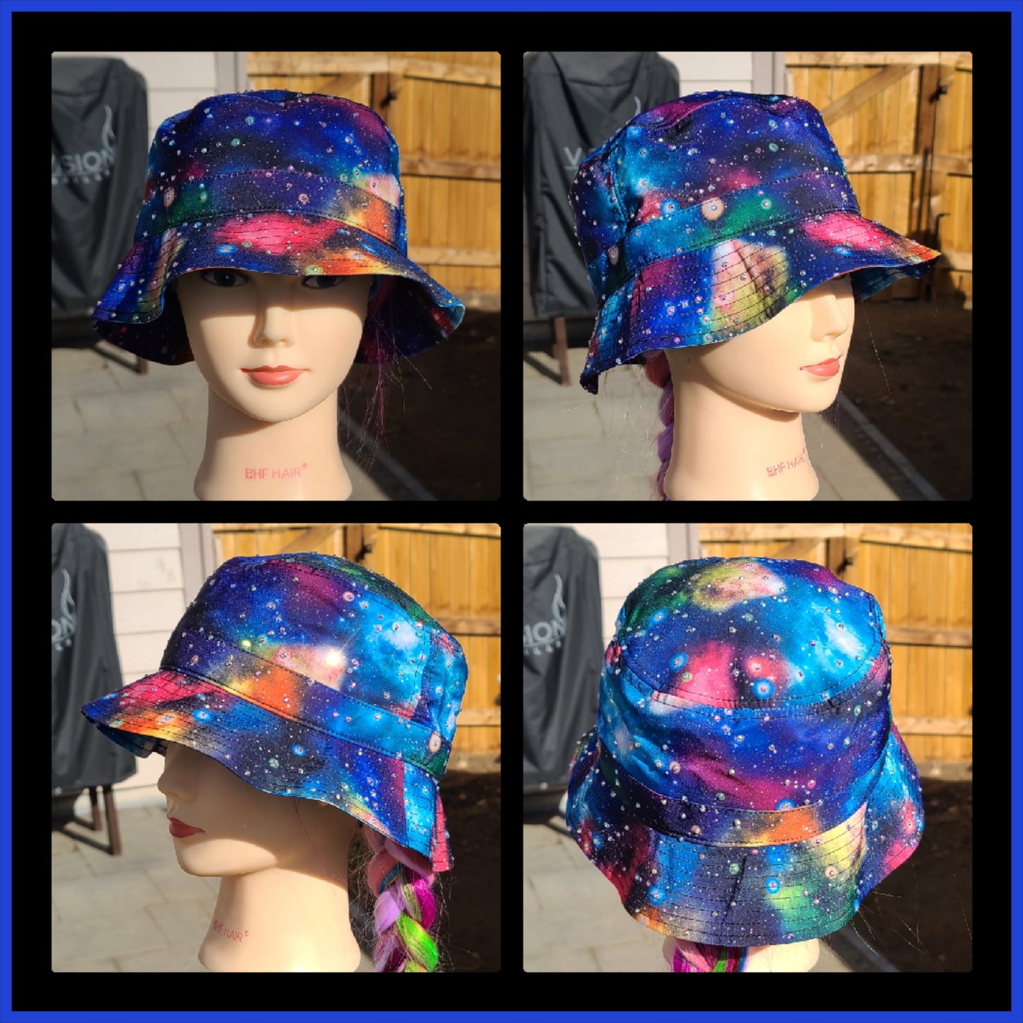 Royal Blue Space BLING Bucket Hat