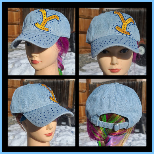 Blue Denim Y Bling Hat