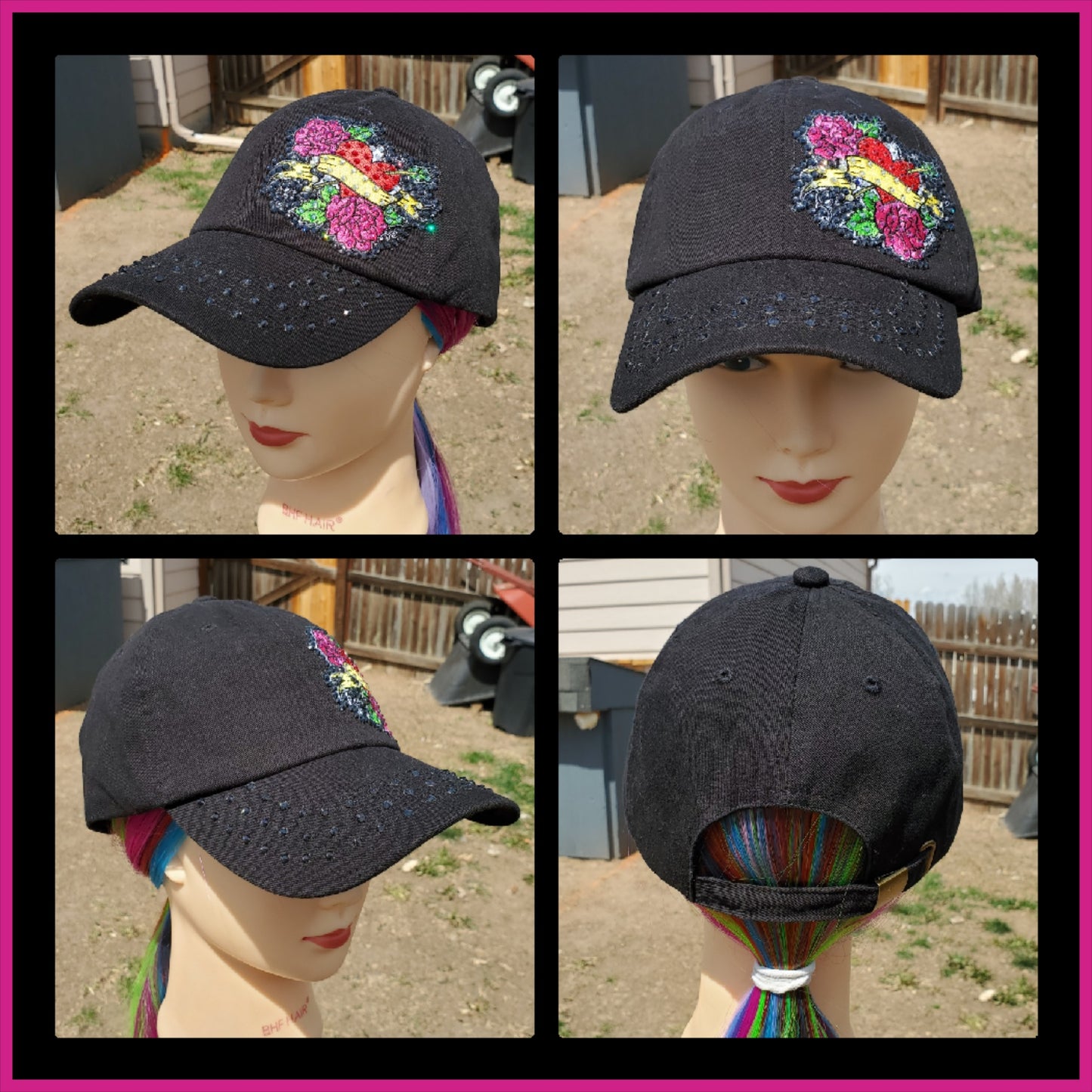 Black Heart Tattoo BLING Hat