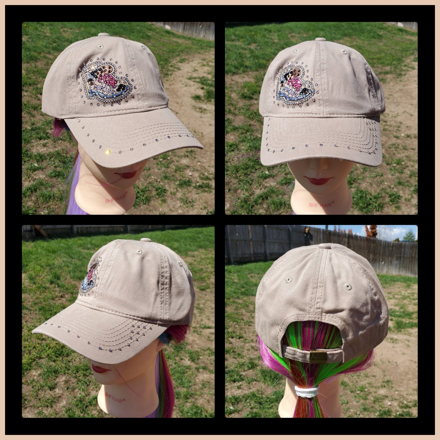 Khaki Hiking Boot BLING Hat