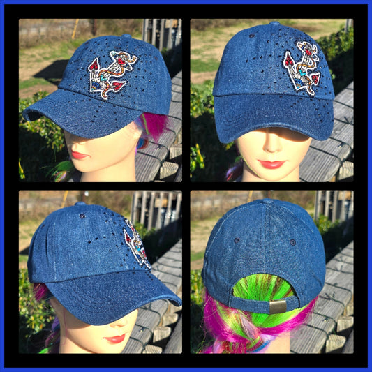 Blue Denim Anchor BLING Hat
