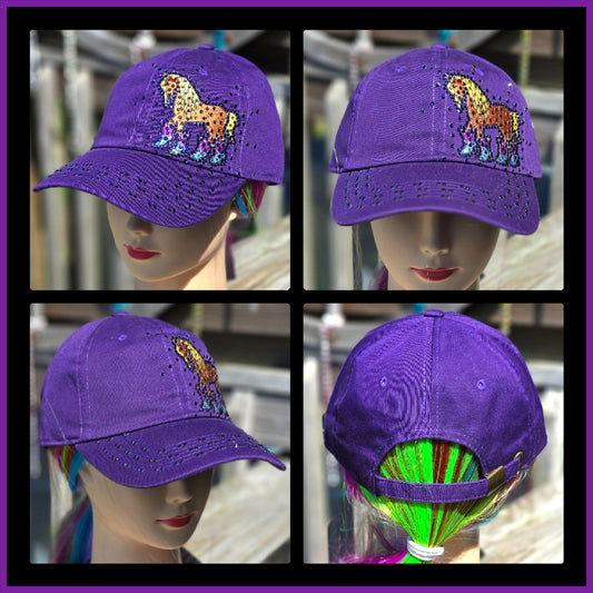 Purple Horse BLING Hat