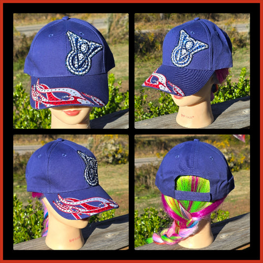 Royal Blue V8 BLING Hat