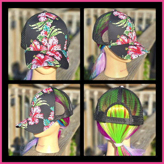 Ladies Black Hawaiian BLING Hat