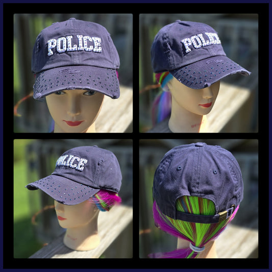 Navy Blue Police BLING Hat