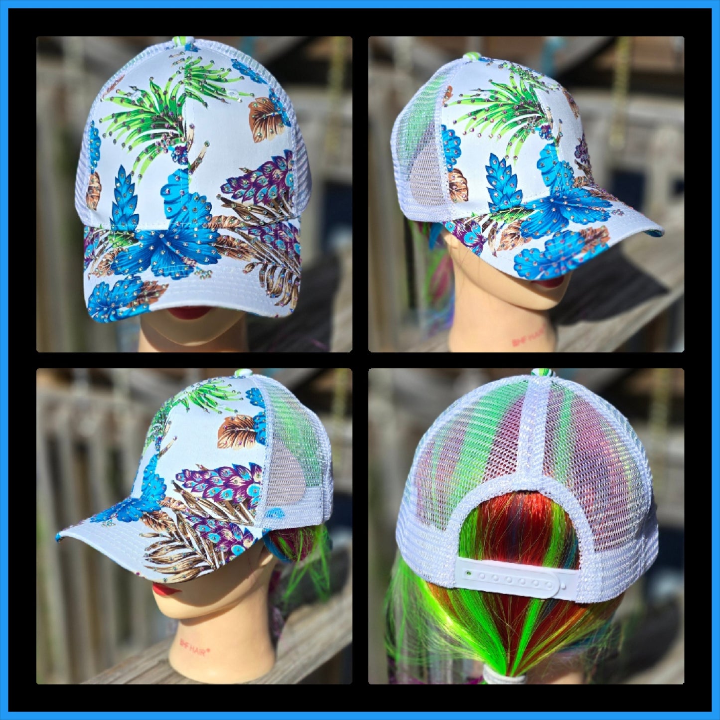 Ladies White Hawaiian BLING Hat