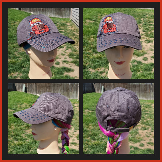 Gray Cars Semi Truck BLING Hat