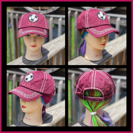 Burgundy Soccer Mom BLING Hat