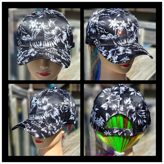 Black & White Hawaiian BLING Hat