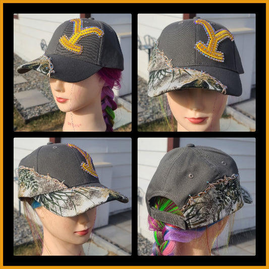 Olive Green & Camo Y BLING Hat