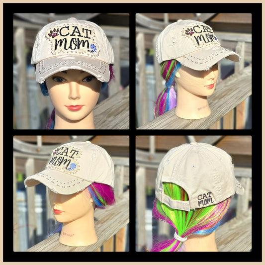 Stone Cat Mom BLING Hat