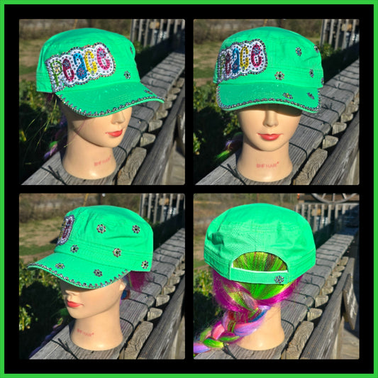 Bright Green Peace BLING Hat