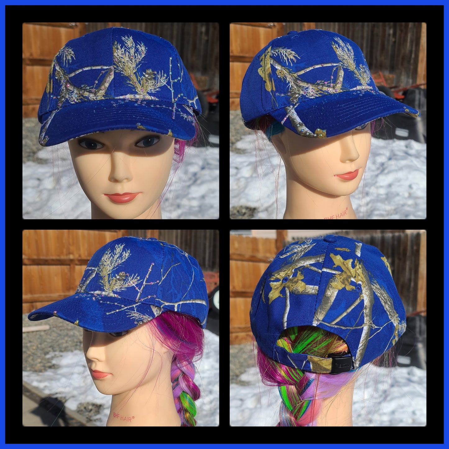 Royal Blue Camo BLING Hat