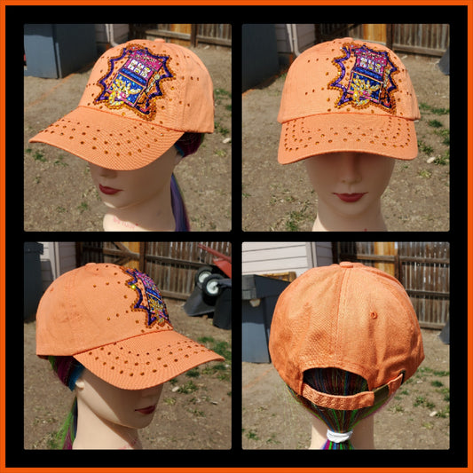 Orange Slot Machine Gambling BLING Hat