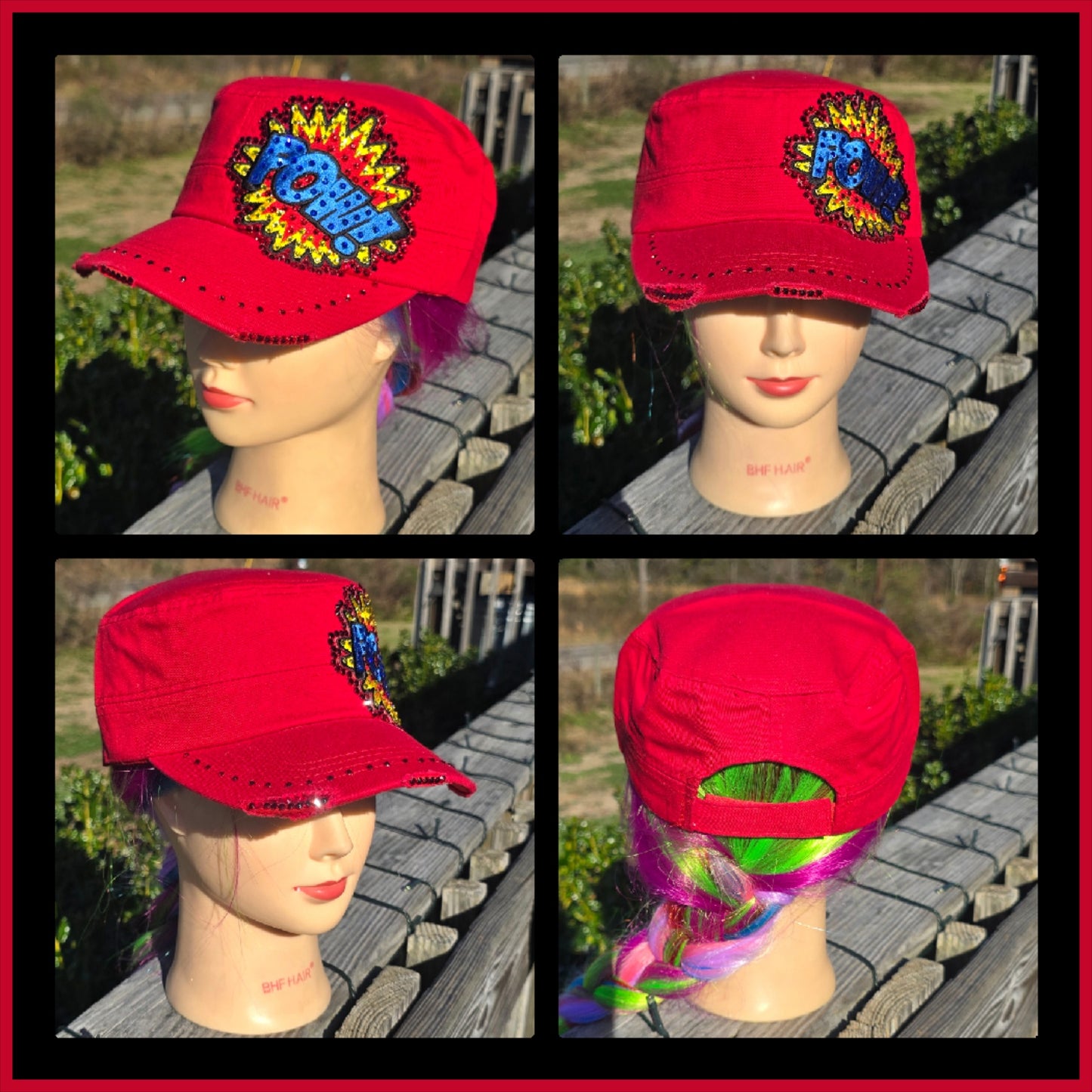 Red POW BLING Hat