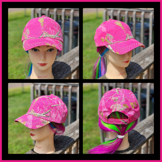Fuschia Realtree Camo BLING Hat