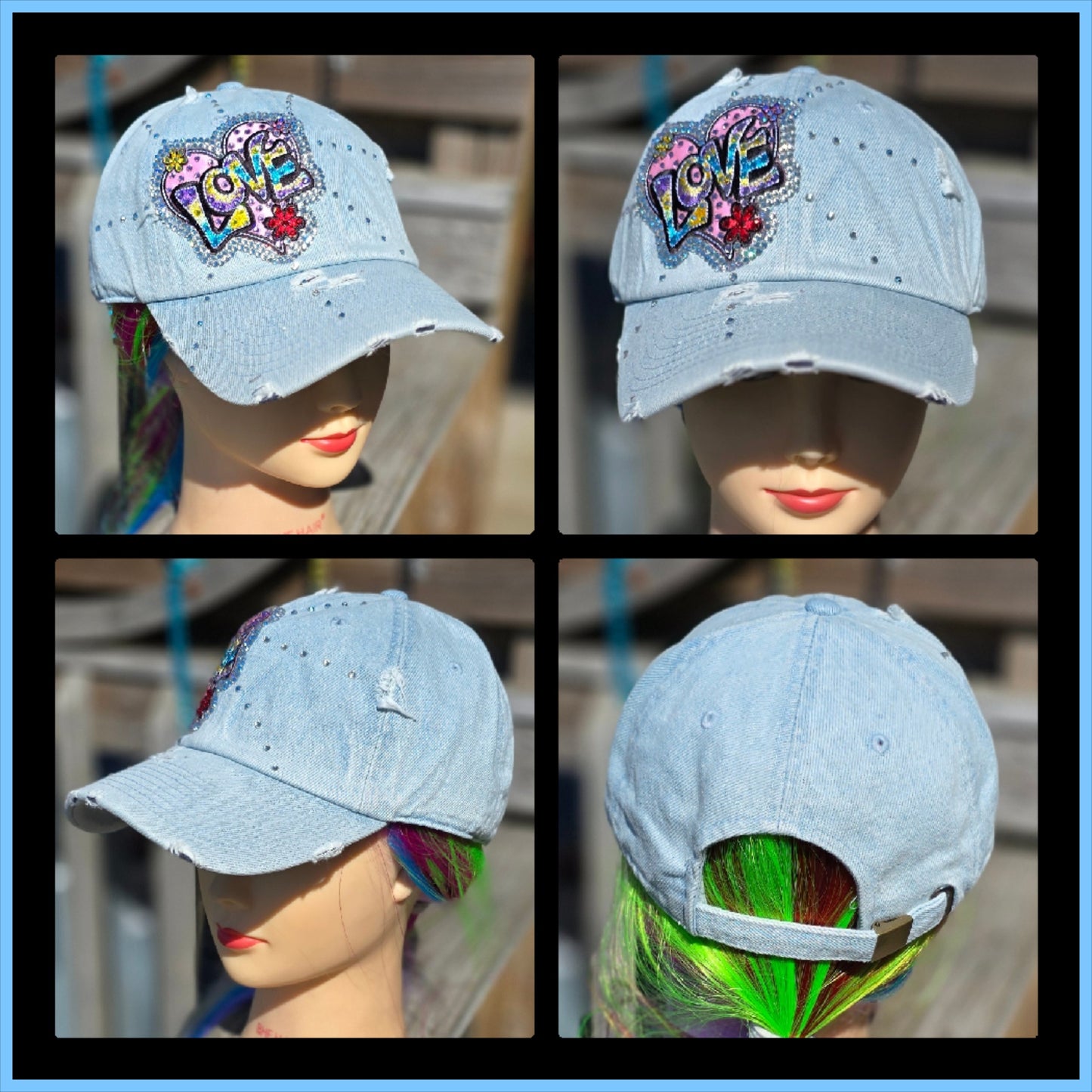 Blue Denim LOVE BLING Hat