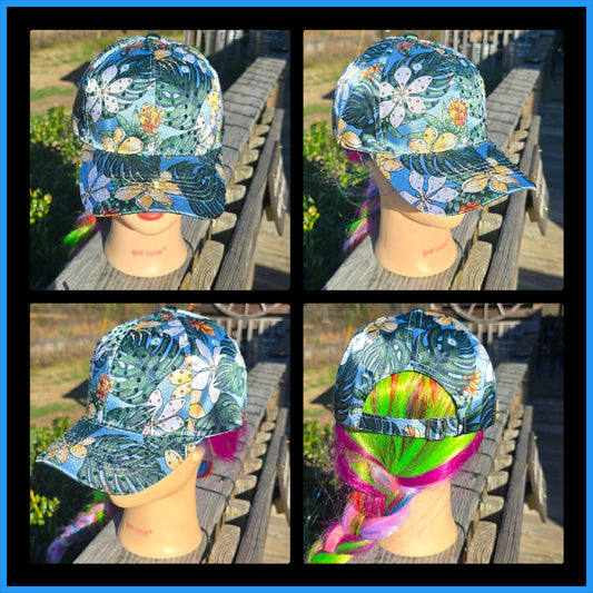 Lite Blue Hawaiian BLING Hat