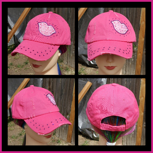 Pink Kiss My Patch BLING Hat