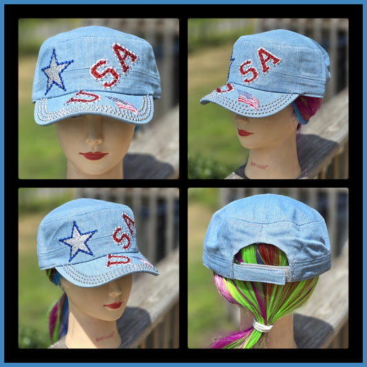 Blue Denim USA BLING Hat